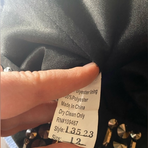 Jolene Party Dress Black Cocktail Night Out Metal Beaded Mini Dress Sz 12 - Picture 10 of 10